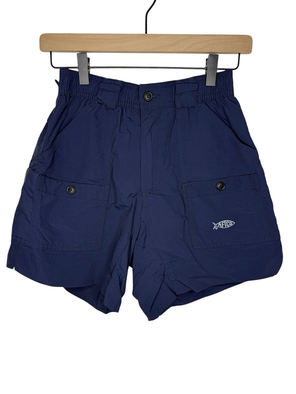 AFTCO Navy Blue Men's Fishing Shorts Size 28 with 6”inseam